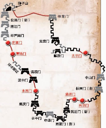 网友绘制南京城门分布图
