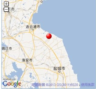 江苏省地震局:灌南灌云响水县交界地区发生地
