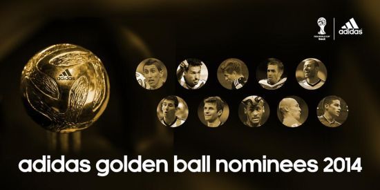 FIFA公布世界杯金球奖10人候选:梅西J罗入围